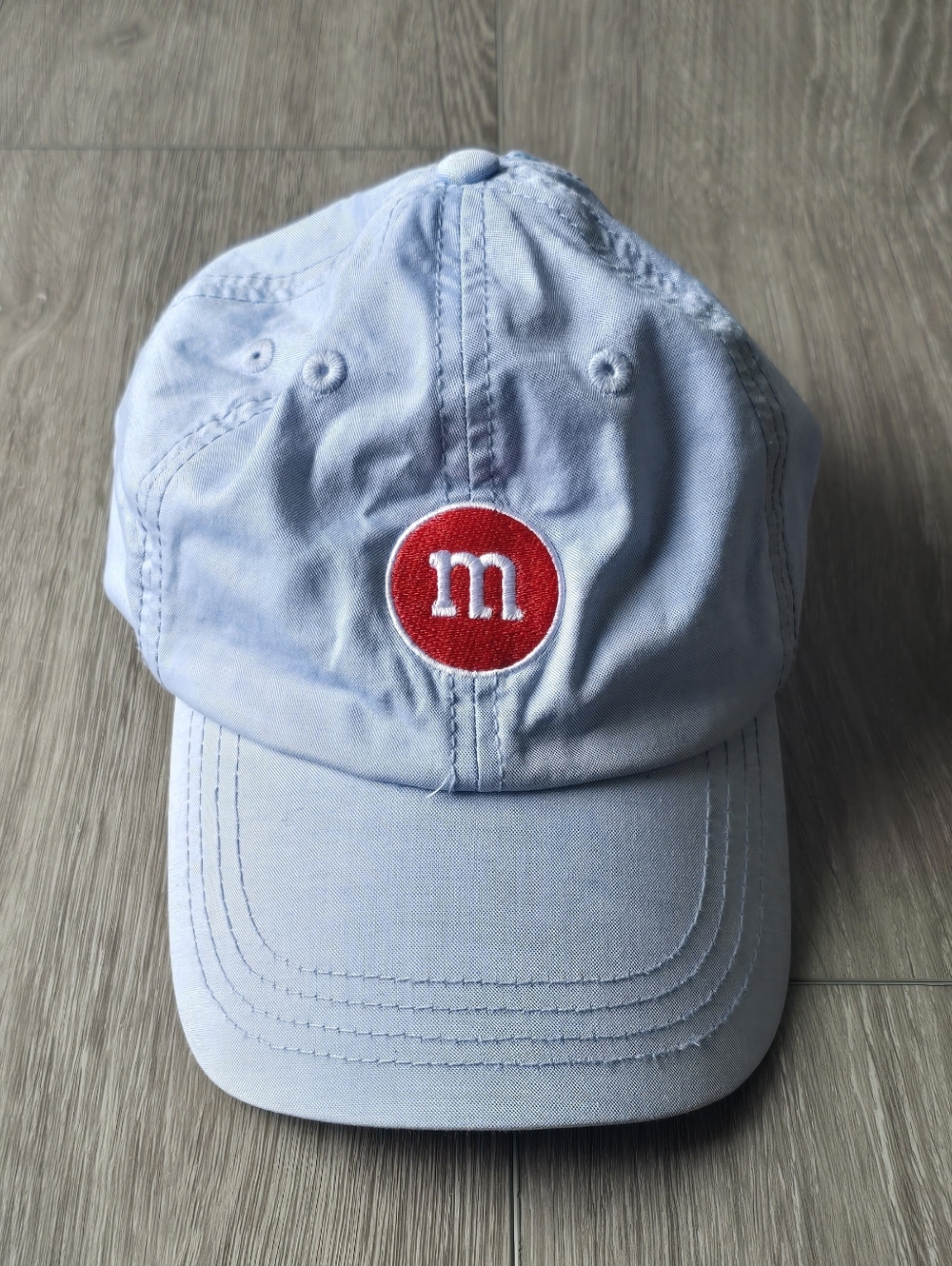 M&M’s Blue Cotton Baseball Hat Rainbow Adjustable Strap Pride Candy Collectible